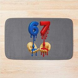 Meme Red and Blue Design Bath Mat