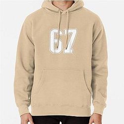 67 White Sports Jersey Pullover Hoodie