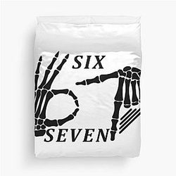 Six Seven Meme Shirt - Funny Graphic Tee for Gen Z Duvet Cover