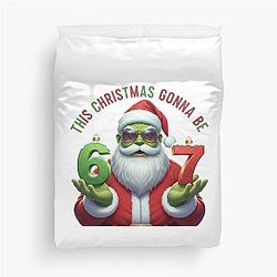 67 Christmas Meme - Funny Santa Sunglasses Duvet Cover