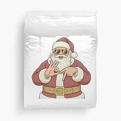 Christmas Meme - Funny Santa Acts Duvet Cover