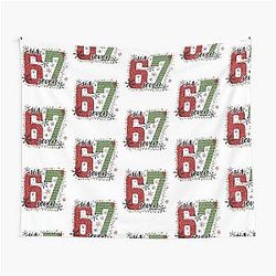 Merry Christmas Six Graphic Unisex – Festive Number Design for Winter Christmas Season Tapestry