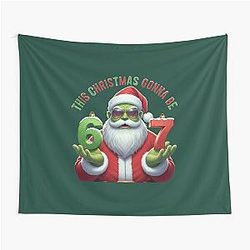 Christmas Meme Funny Santa Sunglasses Tapestry