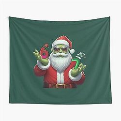 Christmas Meme Funny Santa Grinch Tapestry
