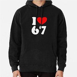 Fun Number 7 I Heart Six Seven Gear Pullover Hoodie