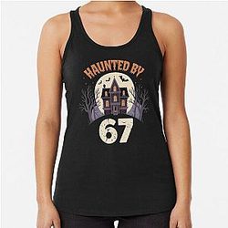 Haunted 67 Meme Halloween Funny Spooky Costume Shirt Racerback Tank Top
