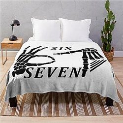 Six Seven Meme Shirt - Funny Graphic Tee for Gen Z Throw Blanket
