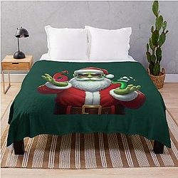Christmas Meme - Funny Santa Grinch Throw Blanket