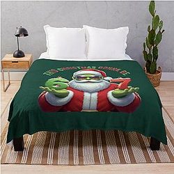 Christmas Meme - Funny Santa Sunglasses Throw Blanket