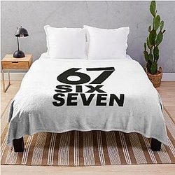 67 Meme Halloween Throw Blanket