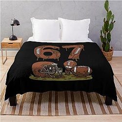 Meme Football, funny football practice gift, sports training humor for players graphic tee Throw Blanket