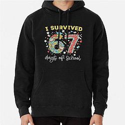 Funny I Survived 67 Days of School Design Back to School Gift Pullover Hoodie