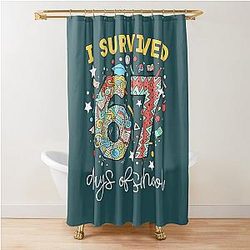 Funny I Survived 67 Days of School Design Back to School Humor Gift Shower Curtain