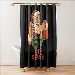 Santa and the Twelve Days of Christmas Shower Curtain