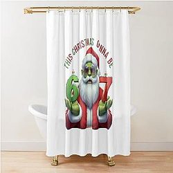Christmas Meme - Funny Santa Sunglasses Shower Curtain