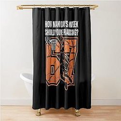 Funny Basketball Training Athletic Gift Graphic Tee Shower Curtain