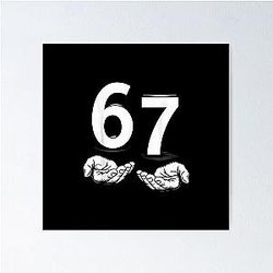 Number 67 Vintage Illustrated Graphic Tee Poster