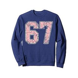 Pink and White Number 67 Jersey Fan Sweatshirt