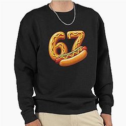 Number 67 Shirt Made into Hotdog Pullover Sweatshirt