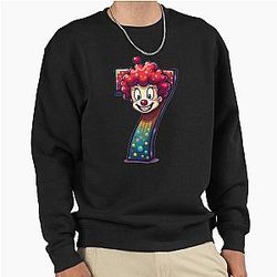 Number 7 Shirt with Clown Meme Pullover Sweatshirt