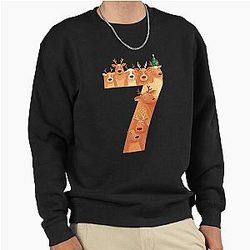 67 Shirt With 7 Reindeer and 1 Moose Funny Pullover Sweatshirt