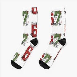 Merry Christmas Graphic Unisex Festive Number Design for Christmas Season Socks