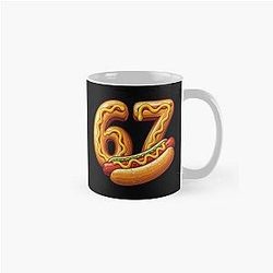 Number 67 Shirt Made into Pretzel Hotdog Classic Mug