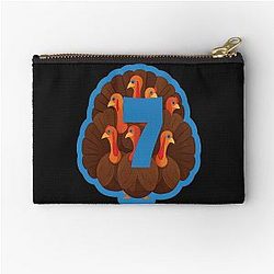 67 Shirt Meme with Turkeys Number 7 Zipper Pouch