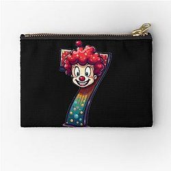 Number 7 Shirt with Clown Meme Zipper Pouch