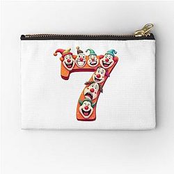 Number 7 Shirt with Clowns Meme Zipper Pouch