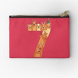67 Shirt Meme with Reindeer and Moose Funny Zipper Pouch