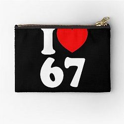 Fun 6.7 Number Six Seven I Heart Six Seven Gear Zipper Pouch