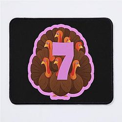 Shirt Meme with Turkeys with Number 7 Pink Mouse Pad
