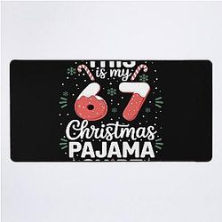 Funny Christmas Pajamas Shirt Six Desk Mat