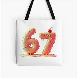 67 Meme Cherry Frosting All Over Print Tote Bag