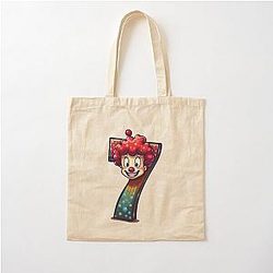 Number 7 Shirt with Clown Meme Cotton Tote Bag
