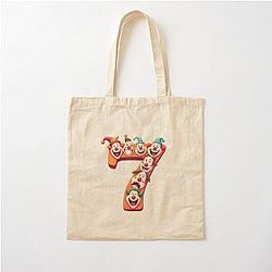Number 7 Shirt with 7 or 6 or extra Clowns Meme Cotton Tote Bag