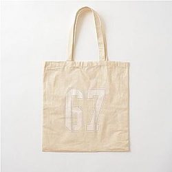 White Number 67 Sports Fan Jersey Essential Cotton Tote Bag