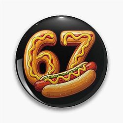 Number 67 Shirt Made into Hot Dog Pin