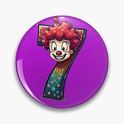 Number 7 Shirt with Clown Meme Pin