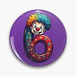 Number 6 Shirt with Clown Meme Pin