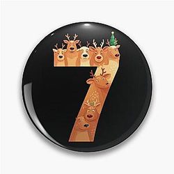 Shirt Meme with 7 Reindeer and 1 Moose Funny Pin