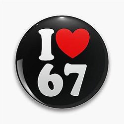 Fun Number 6-7 I Heart Six Seven Gear Pin