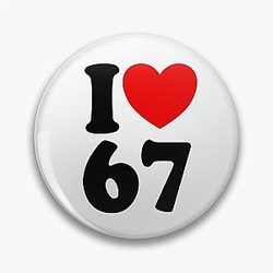 Fun 6-7 I Heart 6-7 Six Seven Gear Pin