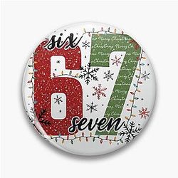 Merry Christmas Graphic Unisex – Festive Number Design for Winter Christmas Season Pin