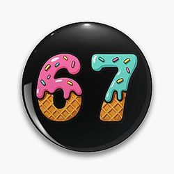 Fun Ice Cream Drip Number 6-7 Baseball Six Gear Pin