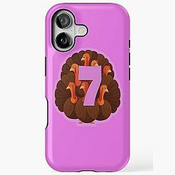 Shirt Meme with Turkeys with Number 7 Pink iPhone Case