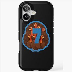 Shirt Meme with Turkeys with Number 7 iPhone Tough Case