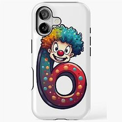 Number 6 Shirt with Clown Meme iPhone Tough Case