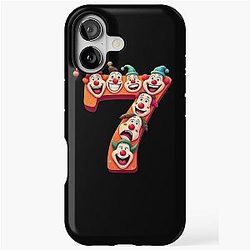 Number 7 T Shirt with 7 Clowns Meme iPhone Tough Case